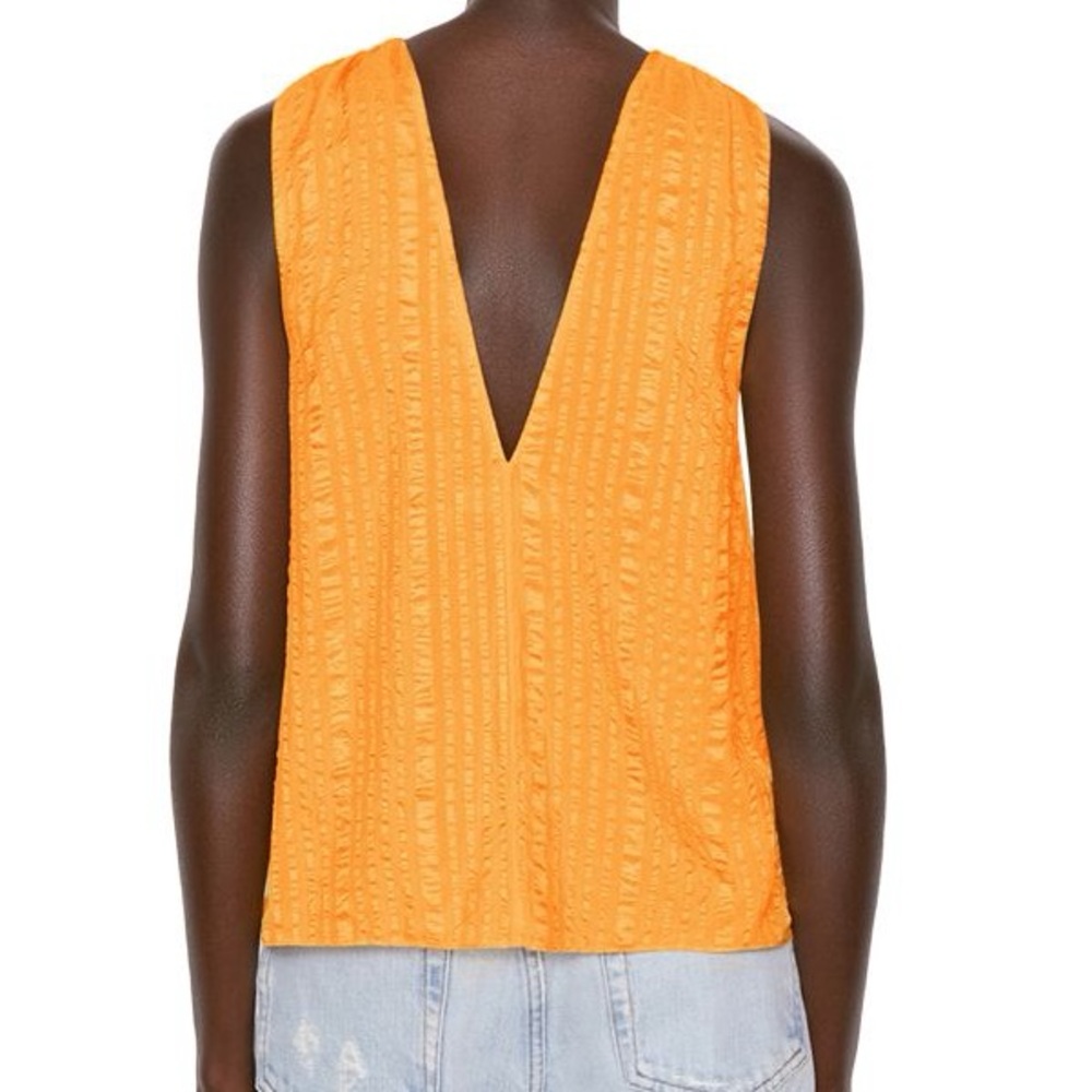 NWT FRAME Silk Draped Crinkle Halter Top - Picture 3 of 3